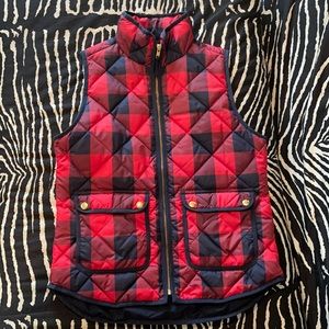 J.Crew Excursion Puffer Vest Buffalo Plaid sz SM